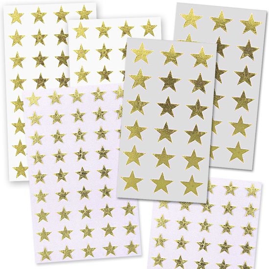 Gouden Sterren Stickers - Stickervellen met Glanzende Gouden Sterretjes - Sterren Stickers Glimmend Goud - Knutselen Volwassenen - Kerst Stickers - Kaarten Maken - Kerst - Knutselen Meisjes - Sterrenstickers - Kleine Sterren Stickers