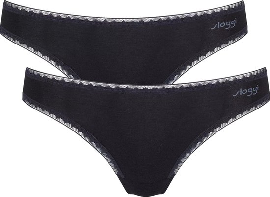 Sloggi Slip Femme Lot De 2 - Coton Doux Effet Ventre Plat - Culotte Confort Quotidien