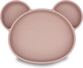 Youly® - Assiette enfant en Siliconen ours - Assiette bébé - Rose poudré - Sans BPA - Vaisselle pour enfants - Vaisselle bébé - Antidérapante - Assiette avec ventouse