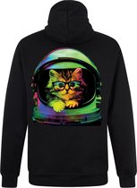 Zwarte Neon Sweater Trui Space Kitten M