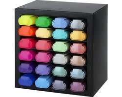Faber-Castell tekstmarkers - Deskset 24 kleuren - 7 neon, 9 pastel en 8 metallic kleuren - FC-254602