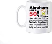 Bedrukte Beker Abraham - 50 Jaar - Gein - Funny  - Koffie - Thee -Verjaardag - Mok - Geschenk  - Vaderdag  - Gepersonaliseerde - Cadeau - Spreuken -Spreuk - Quote -Tekst - Handgemaakt