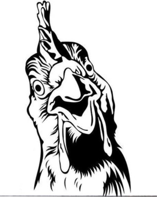 Fenêtre - Wall Sticker Turquie - Kip - Peek - Décoratif - Joyeux - Ferme Couleur Zwart