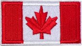 Canada Maple Leaf Vlag Strijk Embleem Patch 7.1 cm / 4 cm / Rood Wit