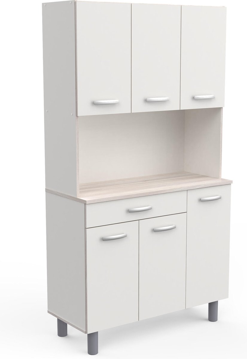 Buffetkast Pasta 185 cm hoog wit