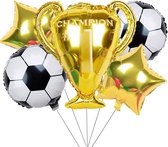 Set de ballons en aluminium 5 pièces Champion de Voetbal - Football - Championnat d'Europe - Coupe du monde - Sports - Anniversaire - Ballon - Décoration