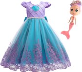 Robe princesse Sirène Sirène Luxe avec dentelle + poupée - Taille 104/110 (110) vêtements d'habillage - princesses - cadeau fille -