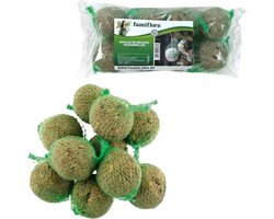 Famiflora Set van 8 mezenbollen met netje - 8x90g - Hang eenvoudig de netjes op voor een vliegend buffet dat vogels aantrekt - Verzorgt vogels tijdens koude maanden zodat ze energie behouden