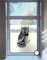 Raam - Muur -Sticker - Uil - Decoratie - Owl - Owls - Dieren - kleur zwart afmeting 30x45cm bxh
