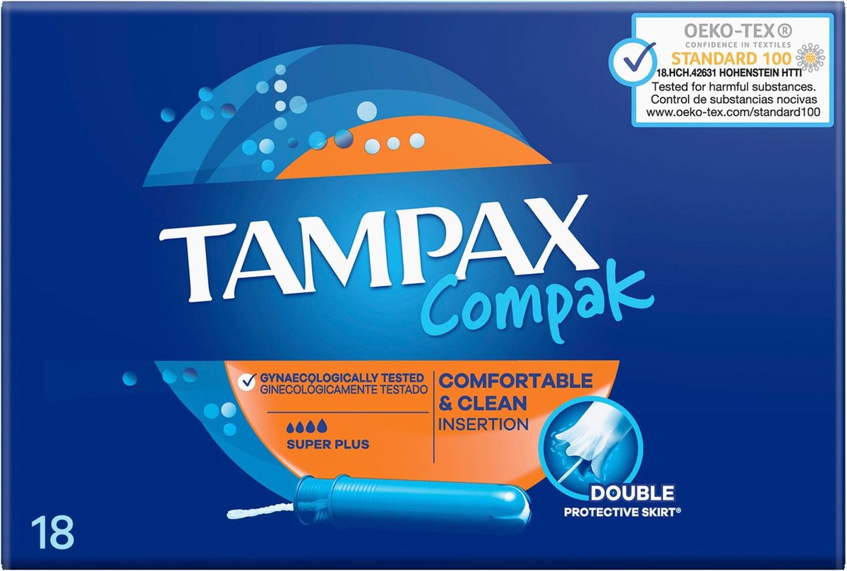 Goedkoopste Tampax Compak Super Plus Tampons - 18 stuks