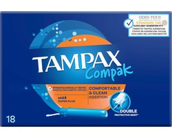 Tampax Tampons Compak Super Plus Applicator - 18 stuks