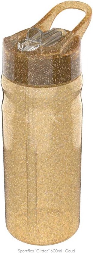 Foto: Lunch buddies sportfles glitter 600ml goud