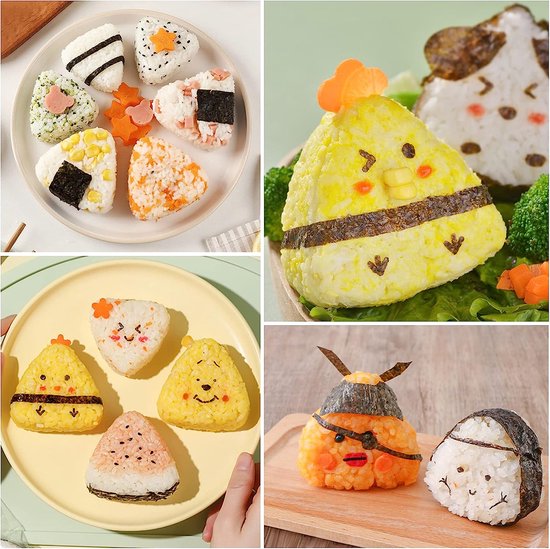 12-teiliges Onigiri Sushi Maker Set - DIY Reisbällchen Formen Mit Matte