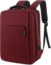 Vermanto Rugzak - Rugtas - Laptop - USB - Waterafstotend - 25 Liter - School - Boekentas - Heren - Dames - Rood