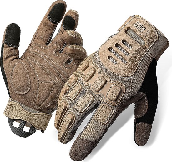Paintball handschoenen, ademende en slijtvaste airsoft-handschoenen met 3-vingers-touchscreen, TPR-stootbescherming, schokdempende tactische handschoenen voor militair klimmen (XL)
