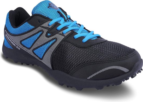 Nivia Marathon Running Shoes (Blue/Black, 9 UK/ 10 US / 43 EU) | For Running, Jogging, Training, Gym | Material: Mesh/PVC synthetic leather | Comfortable | Cushion | Light Weight