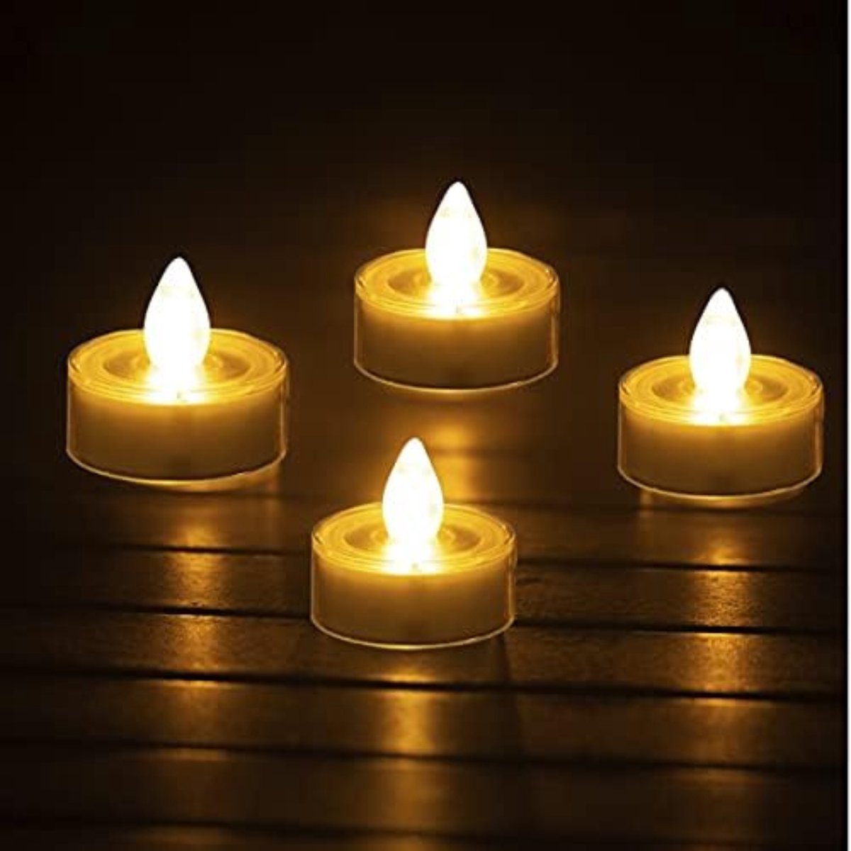 4 OPLAADBARE LED THEELICHTEN - INCL. OPLADER - WIT - Glow Specialist