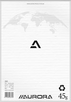 Aurora - MAXI PACK - 5 x ECO kladblok: Formaat A4 - Blanco vellen - 200 Bladzijden - 45gr gerecycleerd papier.