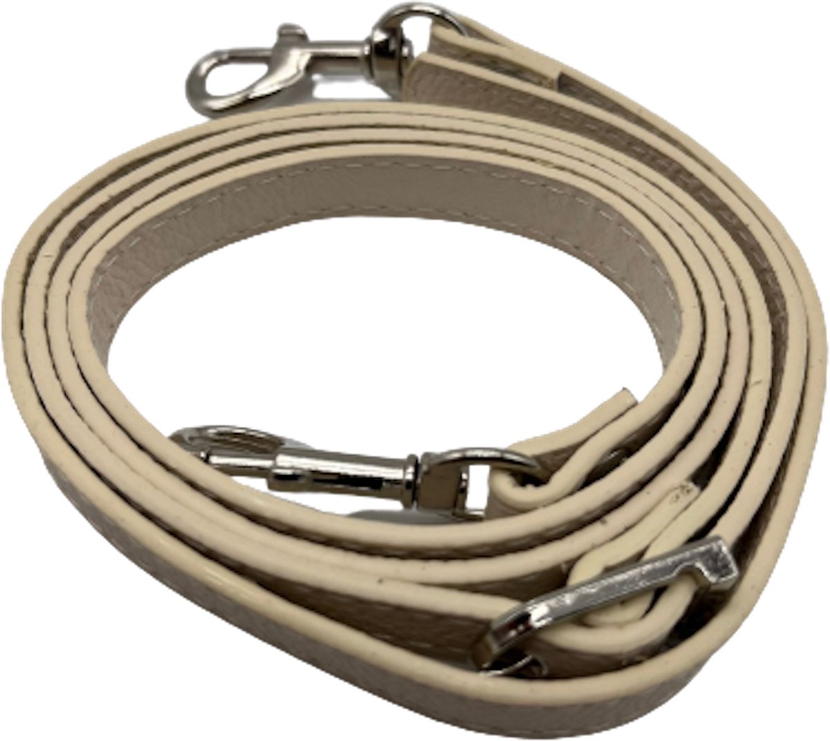FIFO Verstelbare Modieuze Kunst Leren Schouderriem Tas – Crème/Zilverkleurig – Schouderband – Leren Tassen riem – Fashion – Leer – Losse riem – Losse band – Tassen band – Tassen hengsel