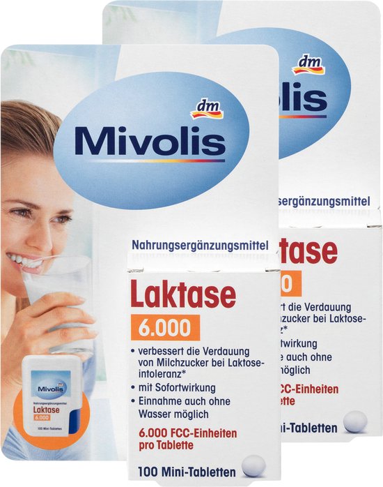 Mivolis - Lactase Tabletten - 2 x 100 mini-tabletjes - 6000 FCC -  Zakformaat | bol.com