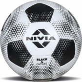 Nivia zwart-witte voetbal/voetbal met rubberen stiksels/32 panelen/geschikt voor harde grond zonder gras/trainingsvoetbal/voor heren/dames/maat - 5 (zwart/wit)
