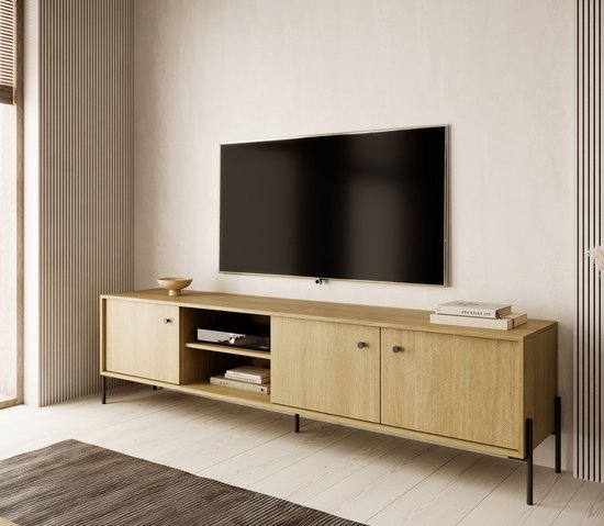 Meubella - TV-Meubel Solid - Eiken - 206 cm