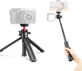 Ulanzi MT-16 Vlog-Statief, Camerahouder & Selfiestick - Uitschuifbaar tot 44 cm - Voor smartphone en camera - met Cold Shoe Mount - Zwart/Rood