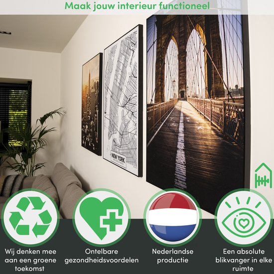 Akoestische panelen - Geluidsisolatie - Akoestische wandpanelen - Akoestisch schilderij AcousticPro® - paneel met grafisch element - Design 21 - Premium - 60x90 - Wit- Wanddecoratie - woonkamer - geluidsdemper - studio schuim