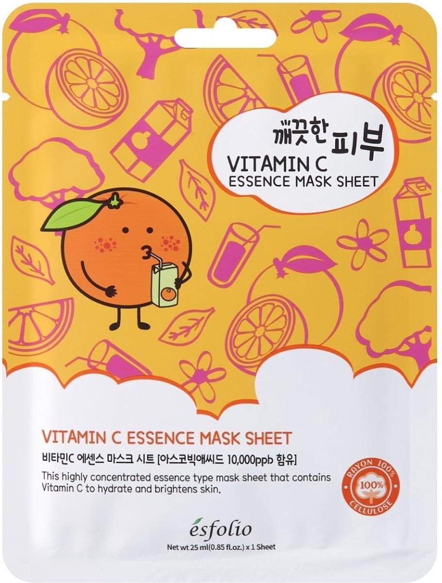 Goedkoopste Esfolio Vitamin C Essence Face Mask Sheet - Korean Skincare - Gezichtsmasker met vitamine C