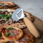 Pizza Cutter Oslo+ / Non-stick BSF™ / Not Rattling / Very Sharp / Stylish / Oak & Stainless Steel