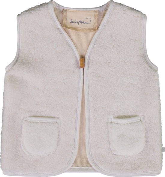 Ducky Beau-Baby Girls Cardigan-Shortbread-White