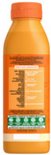Arrière d'une bouteille de shampooing Garnier Fructis Papaya Hair Food avec liste des ingrédients.
