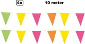 4x vlaggenlijn kleur 10 meter - Festival thema feest party verjaardag gala jubileum