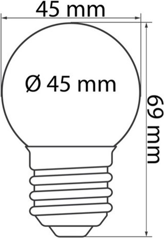 Philips Classic LED E27 Kogel Filament Helder 4.5W 470lm - 827 Zeer Warm Wit | Dimbaar - Vervangt 40W