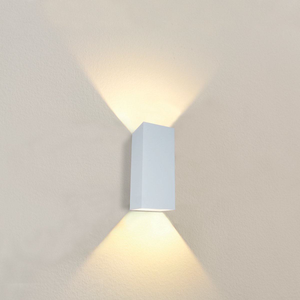 Wandlamp Dante 2 XL Wit - 10x9x24cm - 2x GU10 LED 4,8W 2700K 355lm - IP20 - Dimbaar > wandlamp wit | wandlamp binnen wit | wandlamp hal wit | wandlamp woonkamer wit | wandlamp slaapkamer wit | led lamp wit | sfeer lamp wit