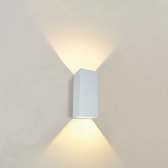 Wandlamp Dante 2 XL Wit - 10x9x24cm - 2x GU10 LED 4,8W 2700K 355lm - IP20 - Dimbaar > wandlamp wit | wandlamp binnen wit | wandlamp hal wit | wandlamp woonkamer wit | wandlamp slaapkamer wit | led lamp wit | sfeer lamp wit