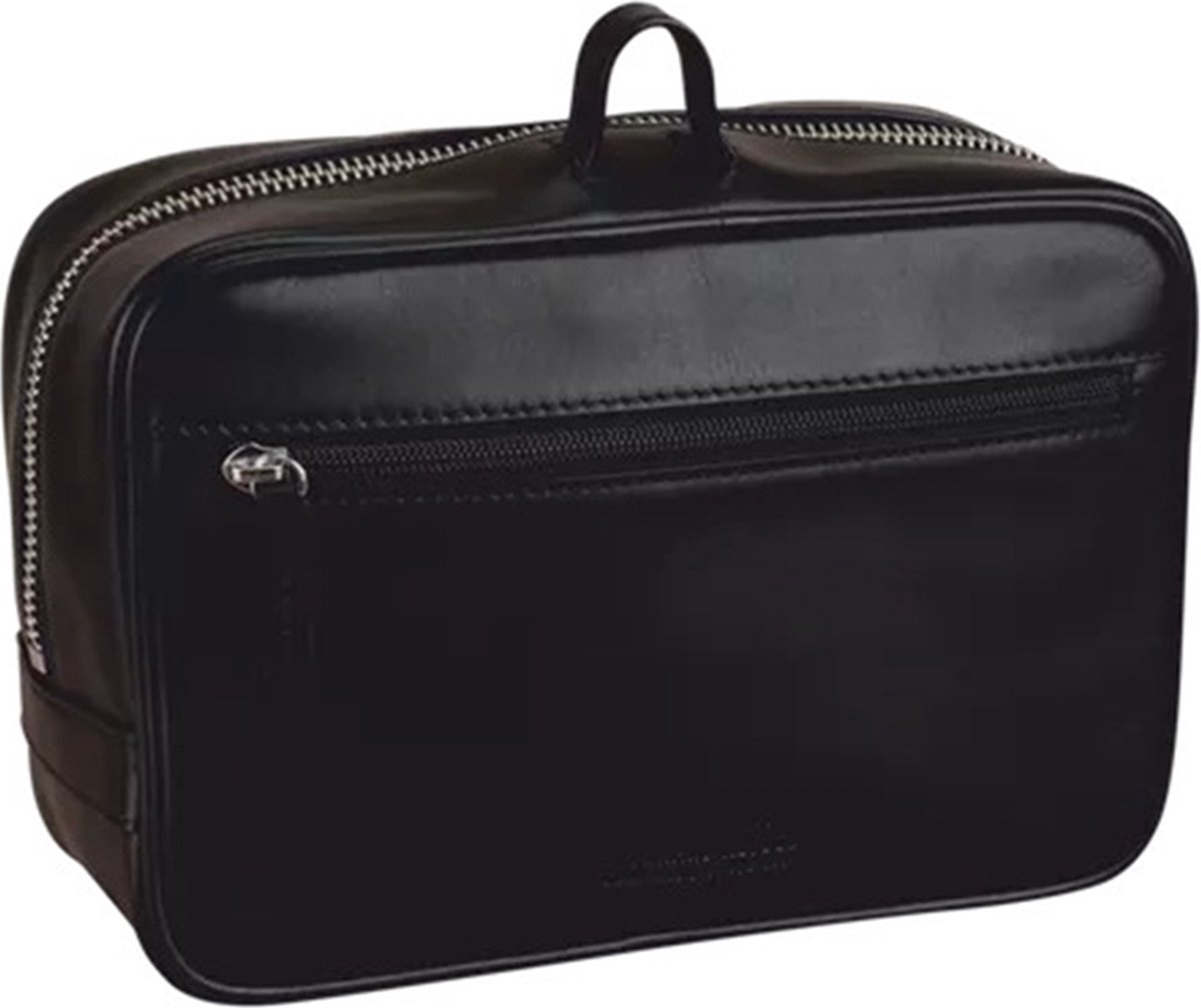 Trousse de toilette Double-zip - Cuir grainé