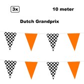 3x Vlaggenlijn Racing / finish Dutch 1000cm - Dutch grandprix - Race Oranje formule festival thema feest Grandprix Zandvoort Spa