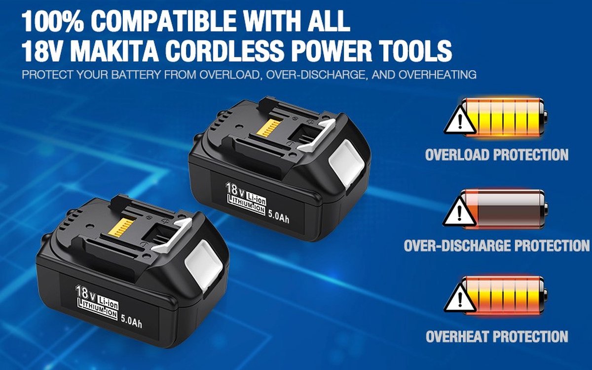 2X 18V 5,5Ah Ersatzakku für Makita Akku BL1850B BL1850 BL1860B BL1860