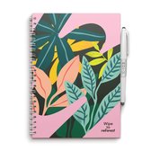 MOYU - Love Garden Notebook - Uitwisbaar Notitieboek A5 Hardcover - Multifunctionele pagina’s - Inclusief uitwisbare pen, houder en wisdoekje