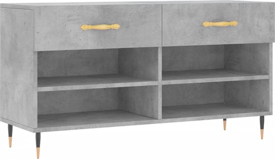 vidaXL-Schoenenbank-102x35x55-cm-bewerkt-hout-betongrijs