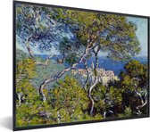 Fotolijst incl. Poster - Bordighera - Schilderij van Claude Monet - 80x60 cm - Posterlijst