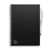 MOYU - Pitch Black Notebook - Uitwisbaar Notitieboek A5 Premium - Multifunctionele pagina’s - Inclusief uitwisbare pen, houder en wisdoekje