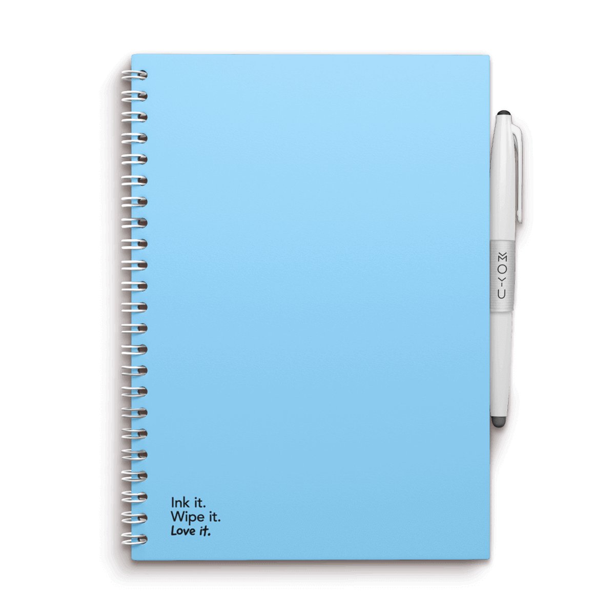 MOYU - Sky Blue Notebook - Uitwisbaar Notitieboek A5 Premium - Multifunctionele pagina’s - Inclusief uitwisbare pen, houder en wisdoekje