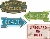 Decoratie Beach borden 12 stuks - Zomerversiering - Themafeestdecoraties - Beachparty - Tropische versiering