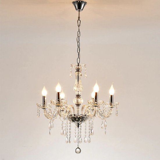 6 Arm Kroonluchter - Crystal Chandelier - Kristallen Kroonluchter - Hanglamp - Moderne Hanglamp - Woonkamerlamp - Moderne lamp