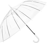 Automatische transparante paraplu winddichte koepel lichtgewicht stokparaplu voor bruiloftsbruidvrouwen, wit