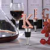 Wijnflessluiting, roséverguld, first letter, flessendop voor wijn, Prosecco, champagne, champagne, champagne, beer, cava, cadeau voor wijnliefhebbers, with gift boxes, letter L