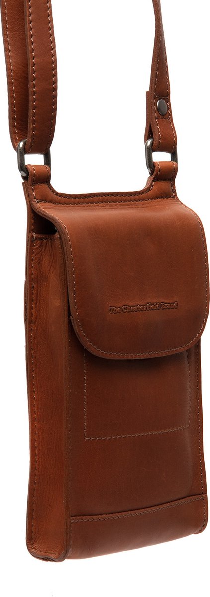 Chesterfield Nebra Waxed Pull Up Telefoontasje - Cognac