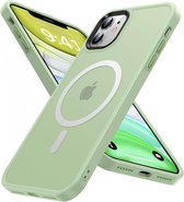 Coque avec MagSafe Convient pour Apple iPhone 11 - Coque de protection mate - Coque arrière avec aimant - Convient pour le chargement sans fil avec Ring magnétique - Vert